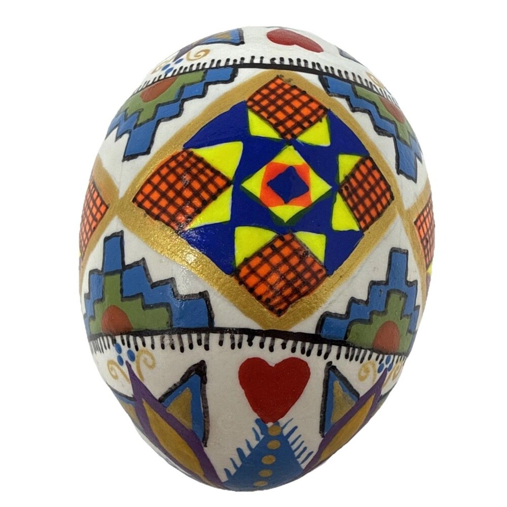 Ukrainian Pysanky Blown Easter Eggs Kistka Hand Dyed Painted Folk Art Lot of 7 - Picture 4 of 16
